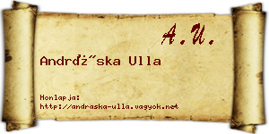 Andráska Ulla névjegykártya